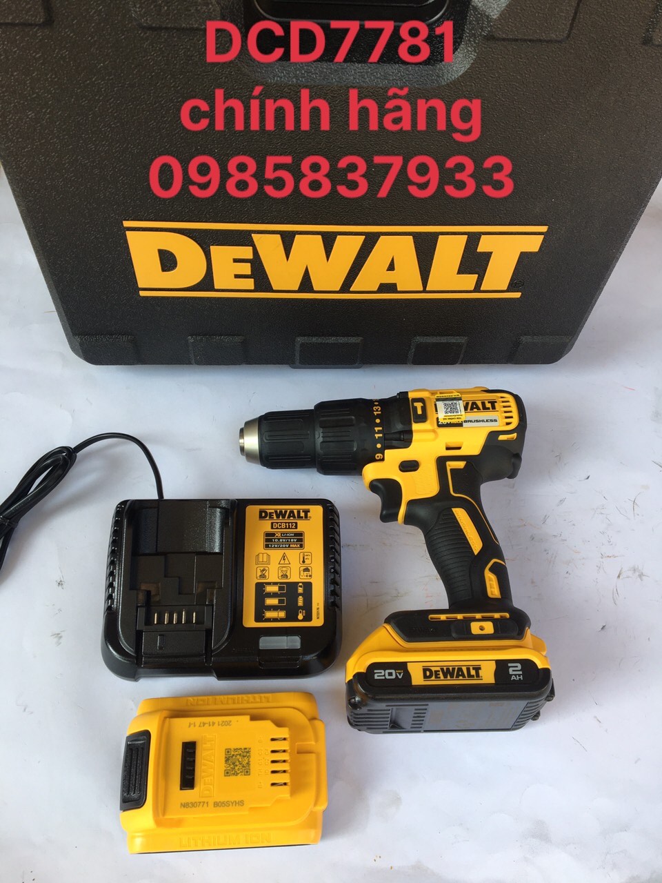 Máy khoan vặn vít không chổi than DCD7781 chính hãng 20V chất lượng hàng đầu bảo hành 3 năm
