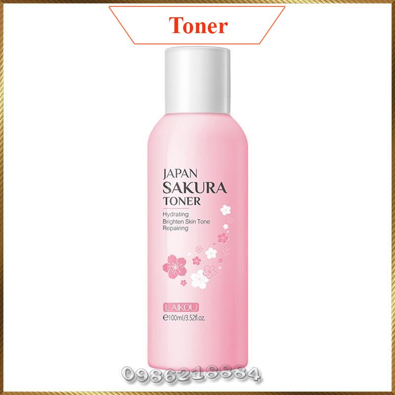 Nước Hoa Hồng Laikou Japan Sakura Toner Dưỡng Ẩm Phục Hồi Hư Tổn Trắng Hồng Da Ljs5