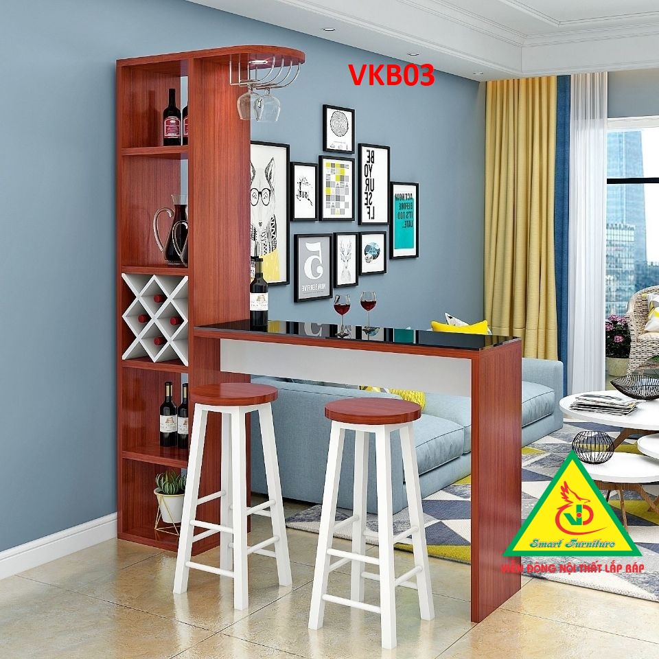 Quầy bar quầy bar mini quầy bar nhà bếp kết hợp tủ rượu VKB03 ( không kèm ghế) - Nội thất lắp ráp