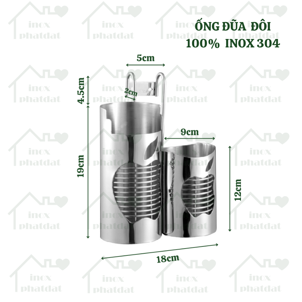 Ống đựng đũa muỗng Inox 304 PHÁT ĐẠT giá để đũa hộp để đũa thìa inox cao cấp ống đũa tròn inox hình 