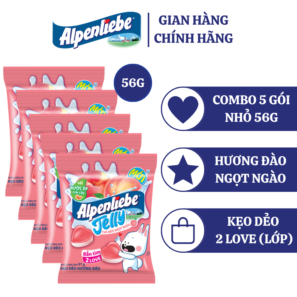 Combo 5 gói Kẹo dẻo Alpenliebe Jelly Biển xanh long lanh