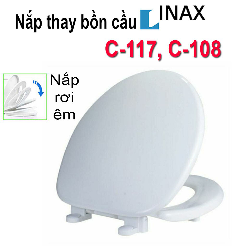 Nắp bồn cầu thay thế cho bồn cầu Inax c117 c118 306