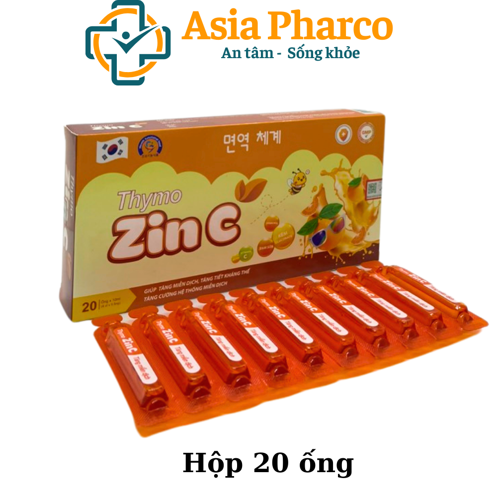 Siro kẽm ống cho trẻ từ 2 tuổi Thymo Zinc Kẽm Gluconat + Vitamin C + Thymomodulin - Tăng cường sức đ