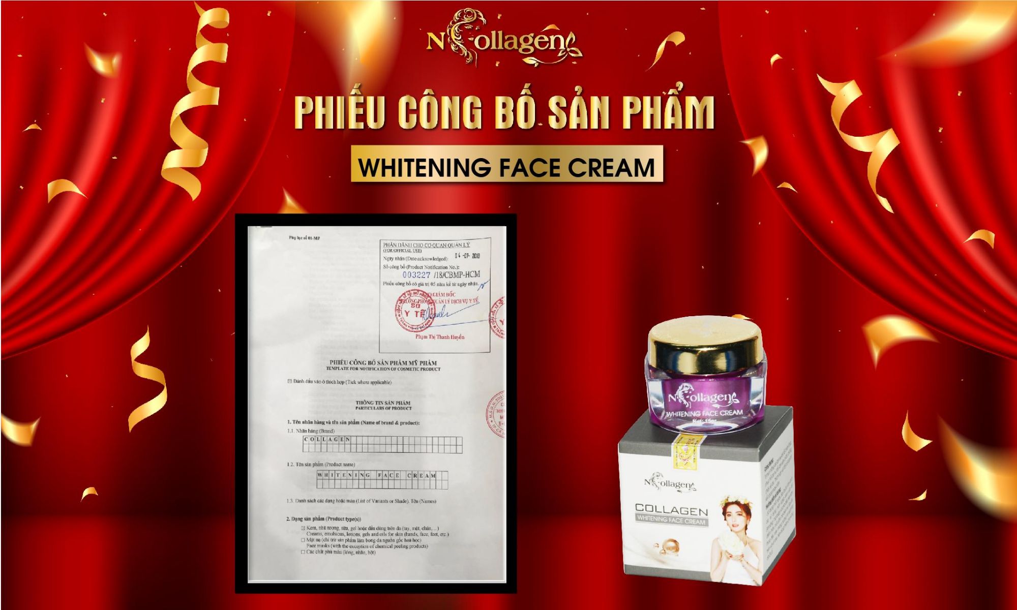 [Hcm]N Collagen Kem Face Tím Dưởng Trang Ngừa Mụng Trang Da