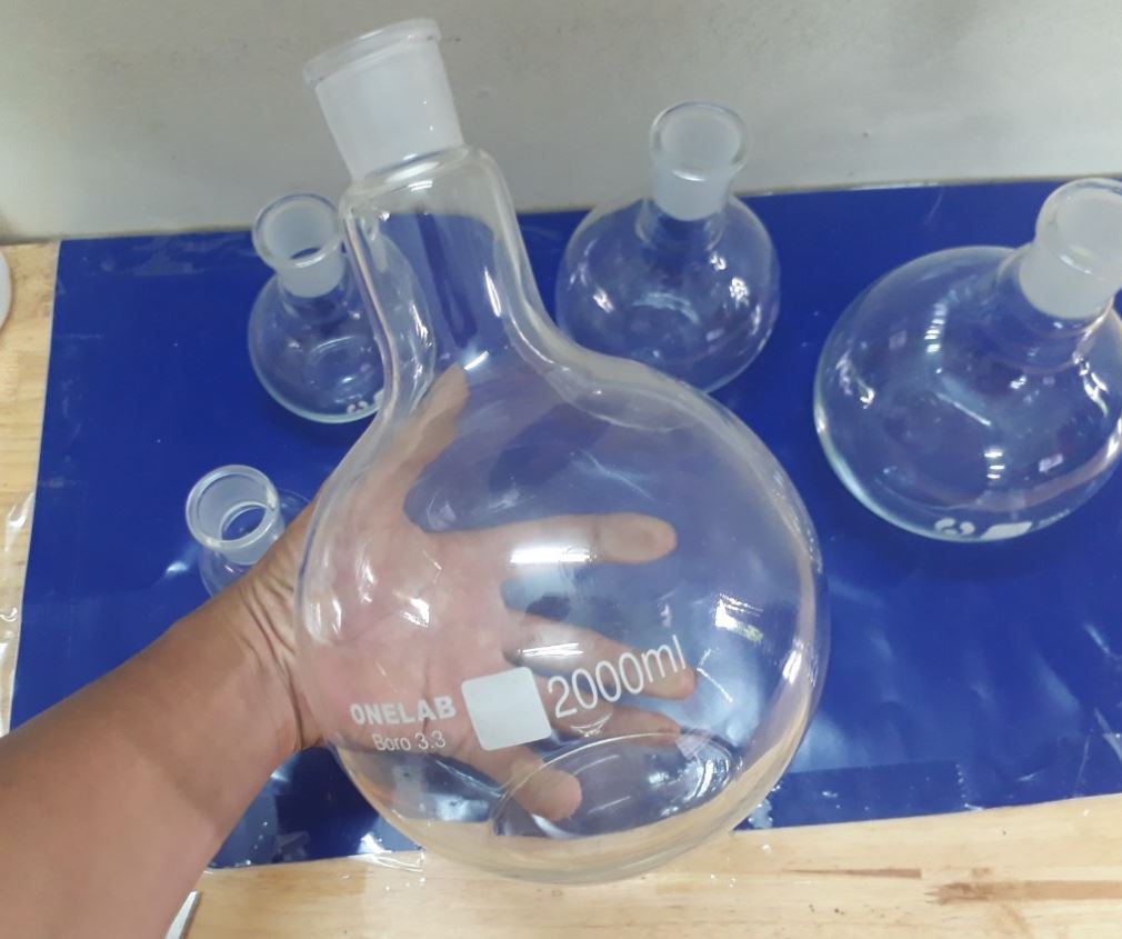 Bình Cầu Đáy Bằng Cổ Nhám 2000Ml