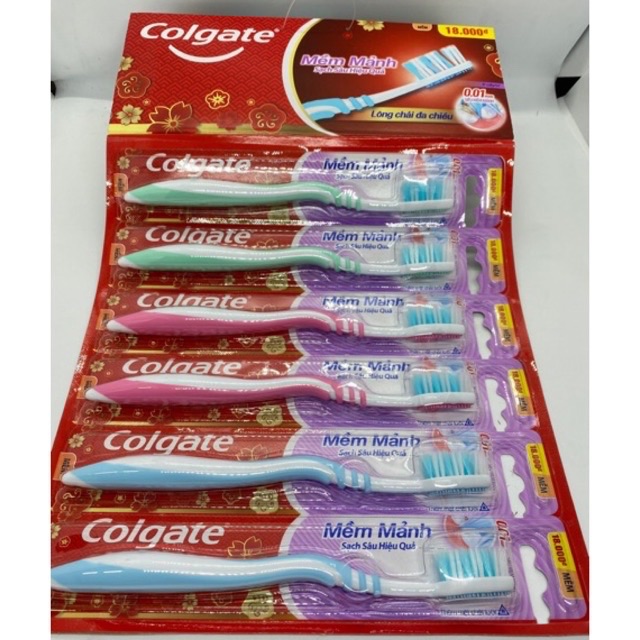 Bàn Chải Colgate Lông Tơ 18 Ngàn (1 Vĩ 6 Cây)