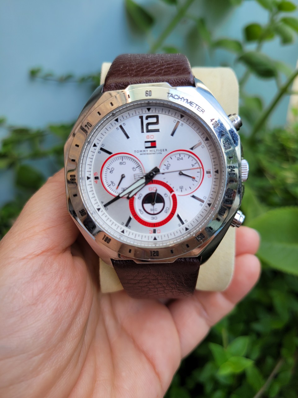 Đồng hồ nam cao cấp hiệu Tommy Hilfiger chạy 6 kim đồng hồ si Nhật size mặt 48mm dây da mặt tròn HCM