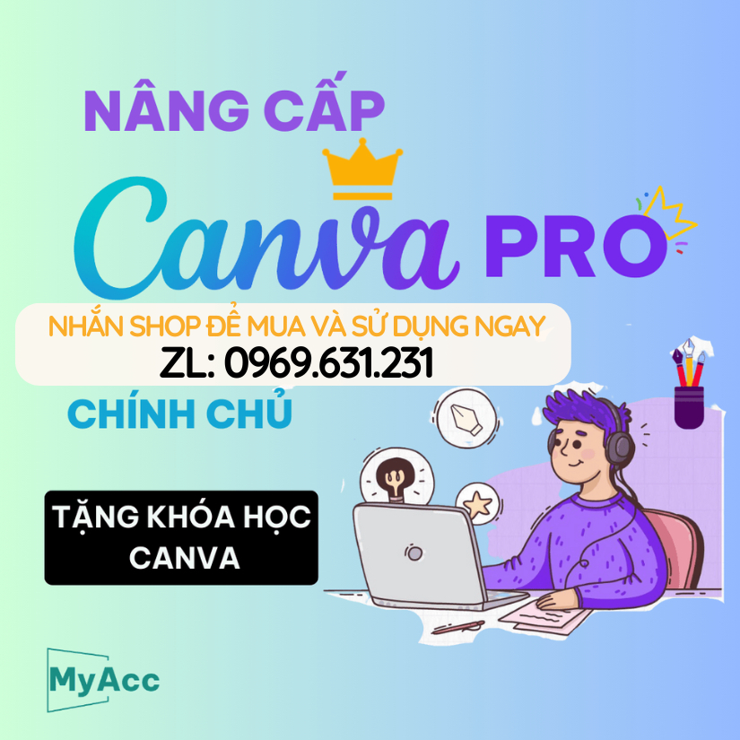Ứng dụngCanva Pro nâng cấp chính chủ Công cụ thiết kế ảnh Banner 1 NĂM SỬ DỤNG CANVA PRO Phần mềm bả