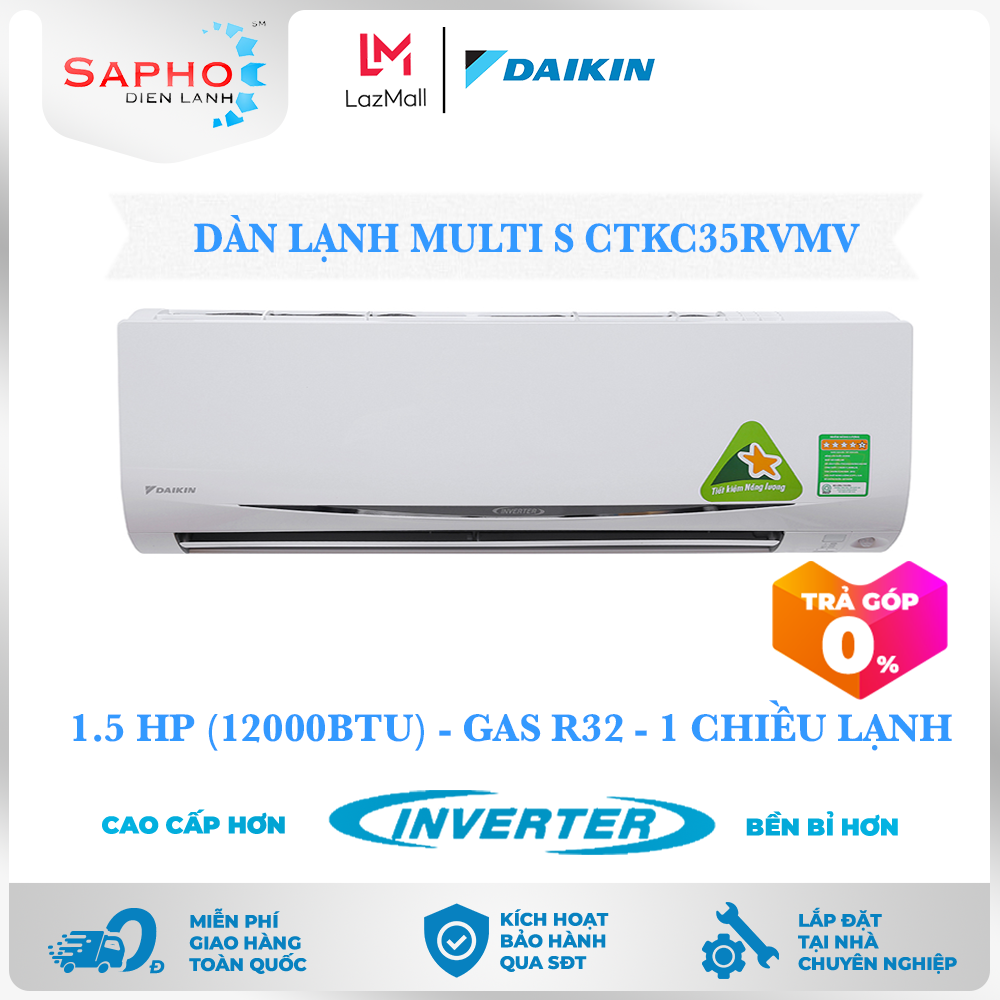 Chỉ Dàn Lạnh CTKC35RVMV 1.5 HP 12000btu Gas R32 Hệ Thống Máy Lạnh Điều Hòa Multi S Daikin Treo Tường