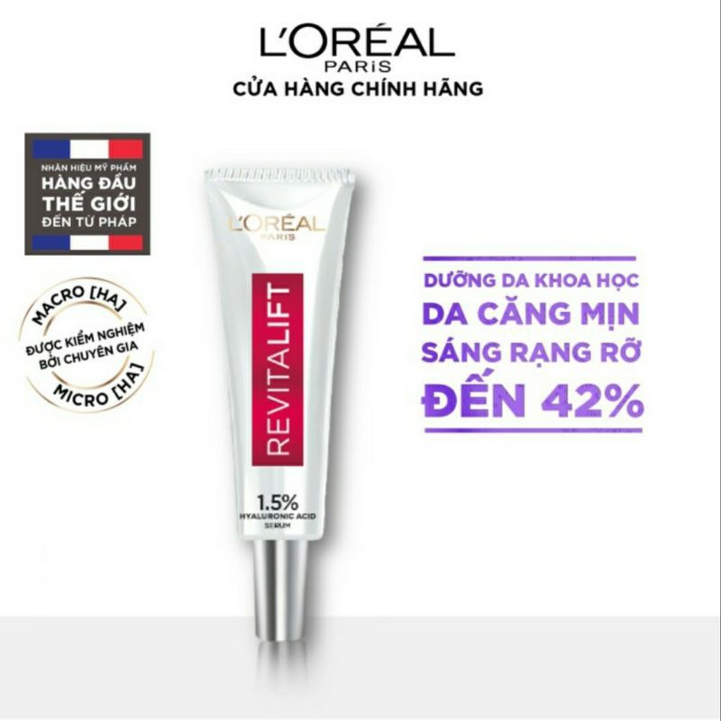 Serum siêu cấp ẩm sáng da LOreal Paris Pure Hyaluronic Acid 1.5% 7.5ml cam kết hàng đúng mô tả chất lượng đảm bảo an toàn đến sức khỏe người sử dụng