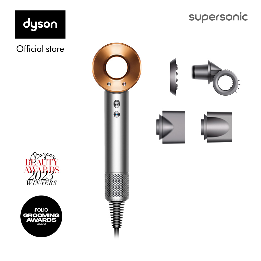Máy sấy tóc Dyson Supersonic HD15 (Xám/Vàng Đồng)