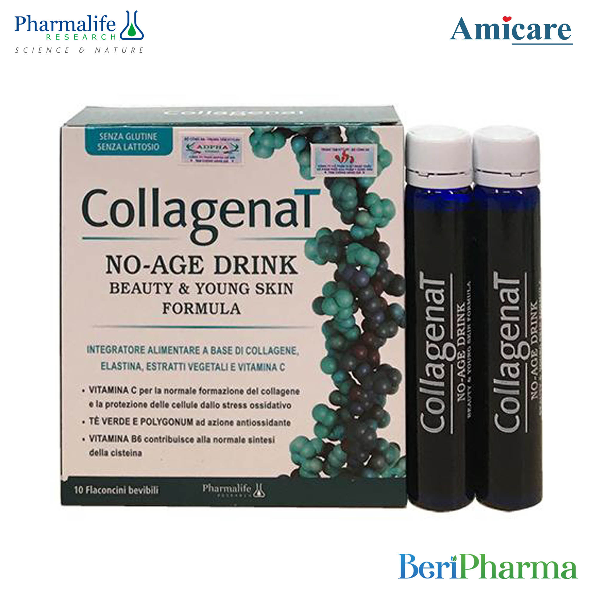 [HCM]Pharmalife Thực Phẩm Bổ Sung Collagen Cao Cấp Châu Âu Trẻ Hóa Da Collagenat No-Age 10 ống x 25ml