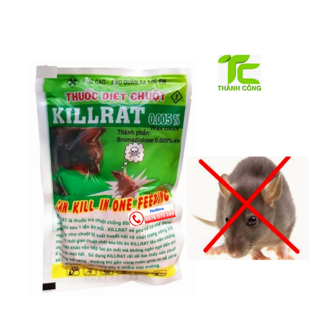 Thuốc diệt chuột killrat 1 gói 40g