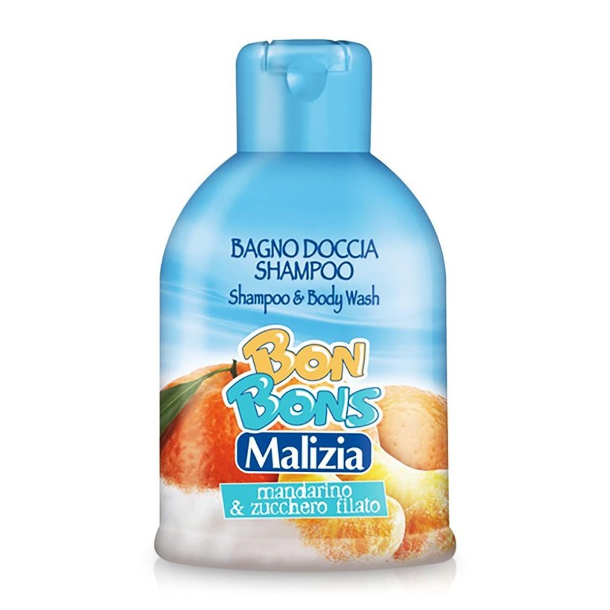 Sữa Tắm/Gội Malizia Bon Bons Hương Quýt Và Kẹo Bông Cao Cấp Italy 500Ml