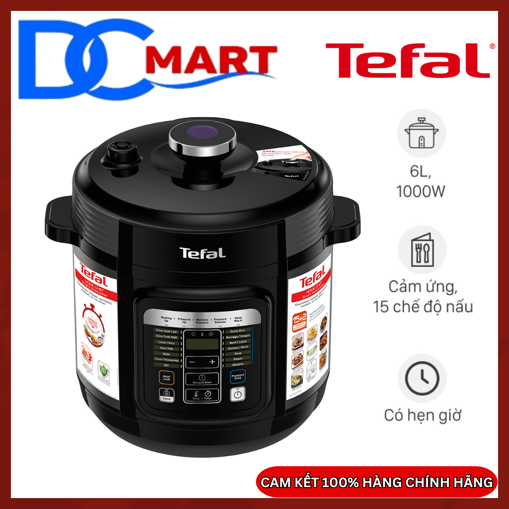 Nồi áp suất điện đa năng Tefal 6 lít CY601868 - Hàng chính hãng bảo hành 24 tháng
