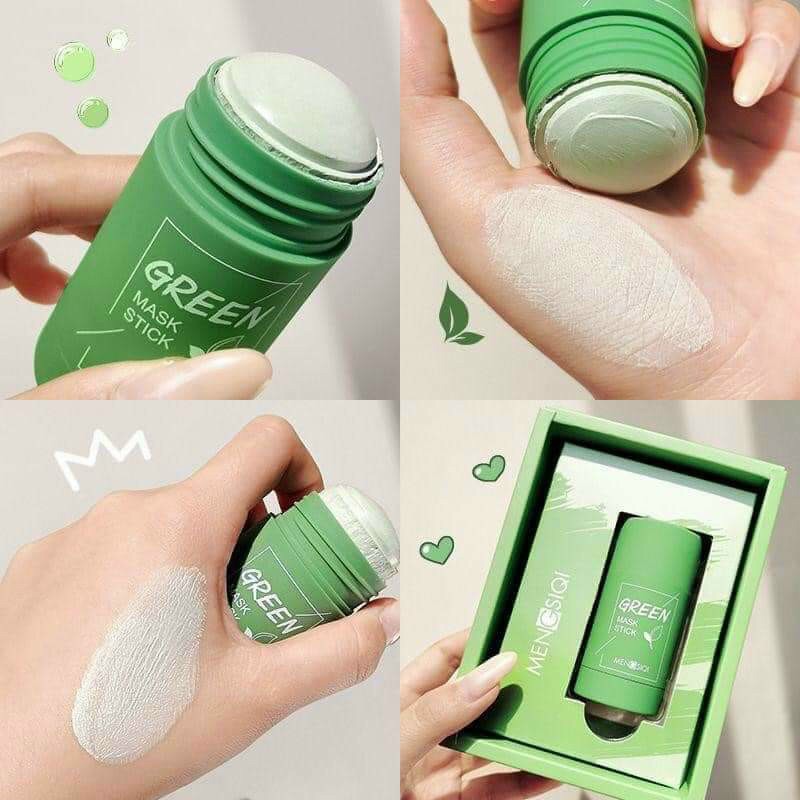 Mặt Nạ Bùn Trà Xanh Dưỡng Ẩm Kiềm Dầu Green Mask Stick Loại Bỏ Mụn Đầu Đen Chăm Sóc Da Mặt Se Khít Lỗ Chân Lông Sáng Da.
