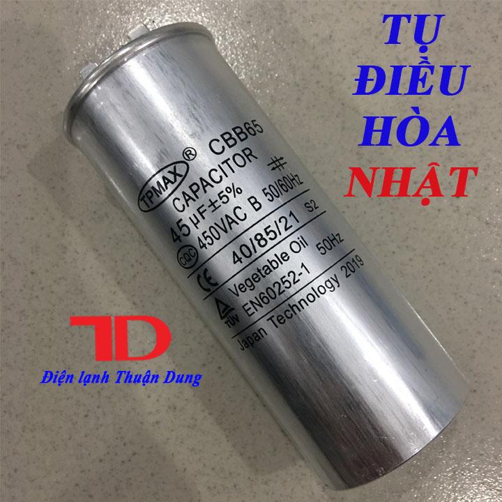 Tụ điều hòa CAPA NHẬT 45uF 2 chân Capacitor TP MAX - Điện Lạnh Thuận Dung