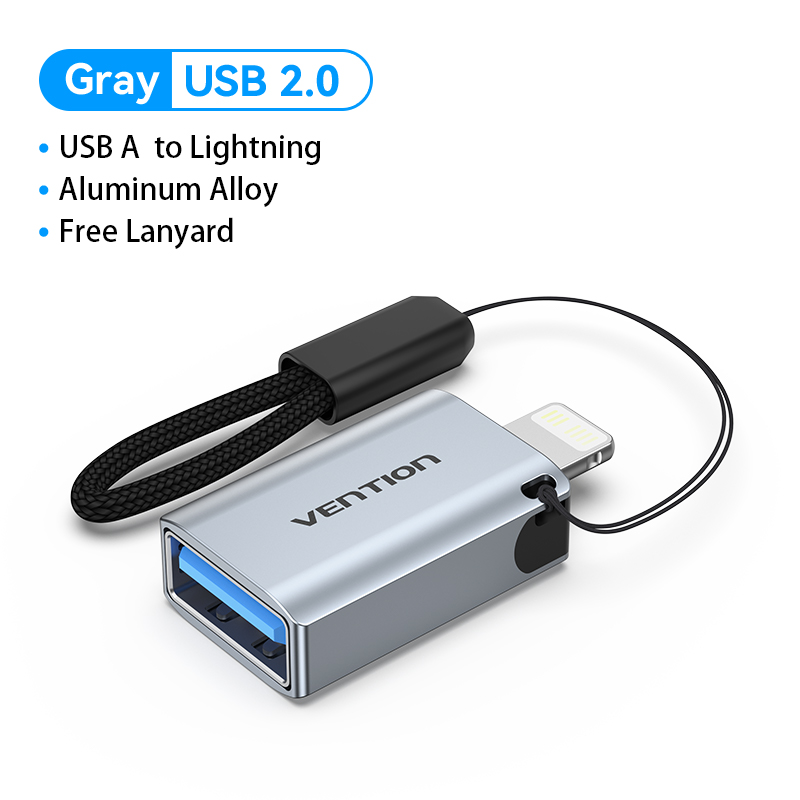 Vention Bộ chuyển đổi USB A sang Lightning Adapter USB A Female sang Lightning Male OTG Converter ch