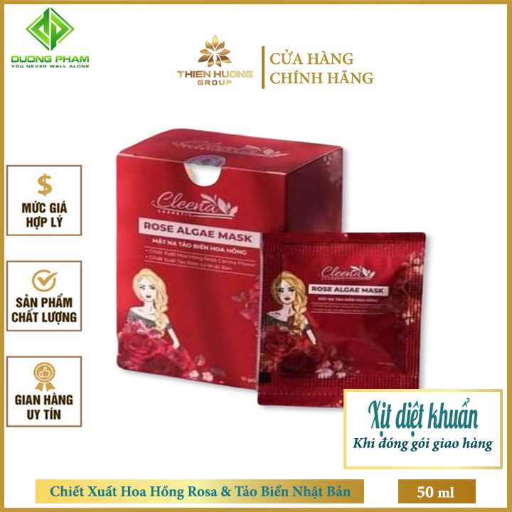 ( Đại Lý Ủy Quyền ) Mặt Nạ  Hoa Hồng Tảo Biển CLEENA Rose Algae Mask – Dưỡng Da Căng Mịn – Thu Nhỏ Lỗ Chân Lông