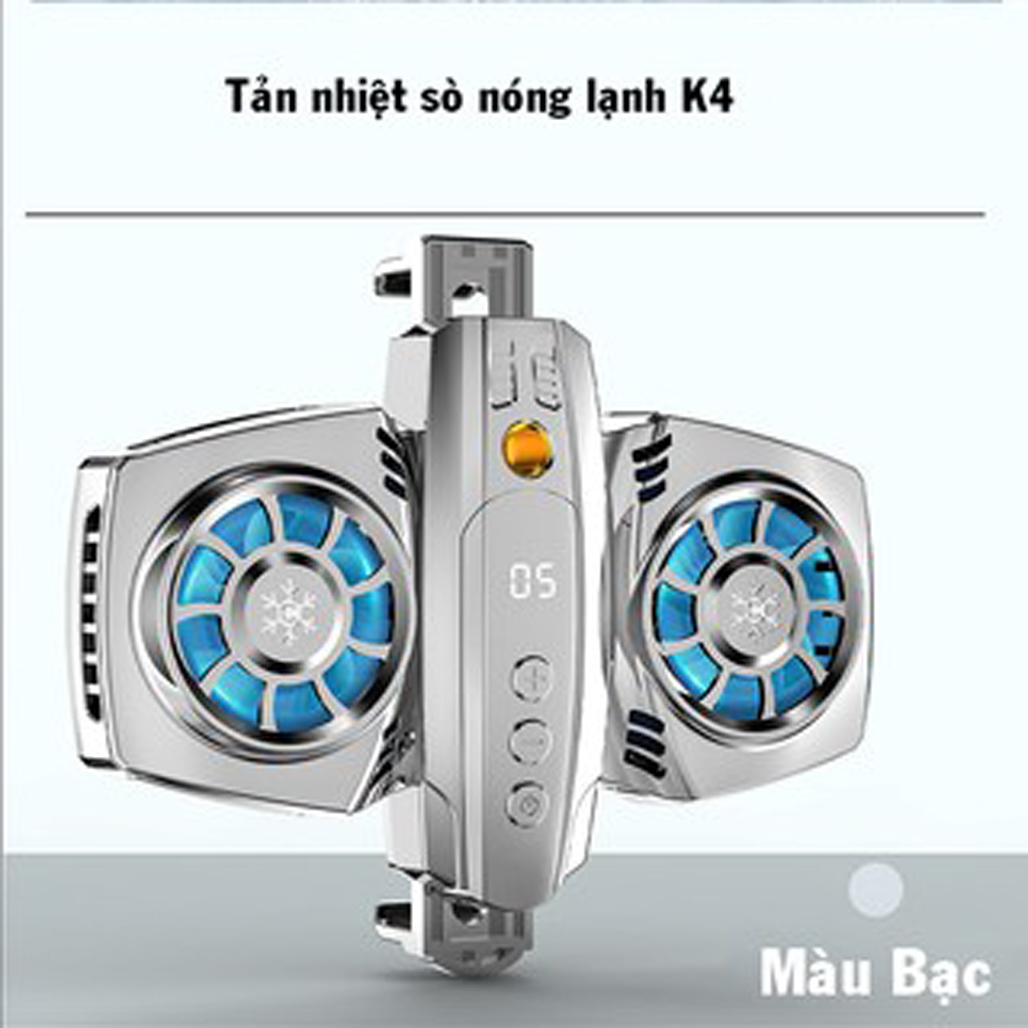 Quạt tản nhiệt sò lạnh JINOTECH K4 - 2 quạt làm lạnh siêu nhanh có màn hình hiển thị nhiệt độ Led RG