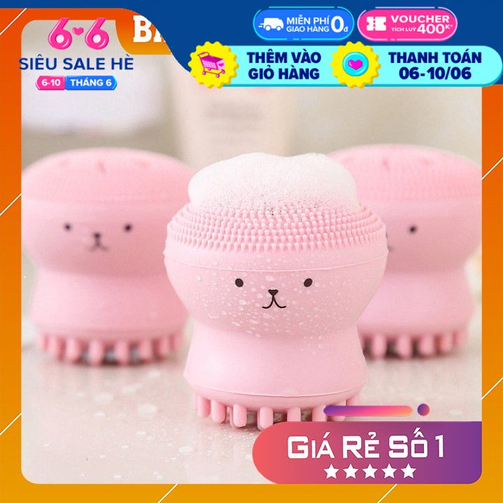 Máy rửa mặt tẩy tế bào chết cọ rửa massage mặt bạch tuộc bàn chải massage dùng được cho da mụn và rửa mặt Hàn Quốc thiết kết thông minh không làm tổn thương da làm sạch bụi bẩn và bã nhờn hiệu quả