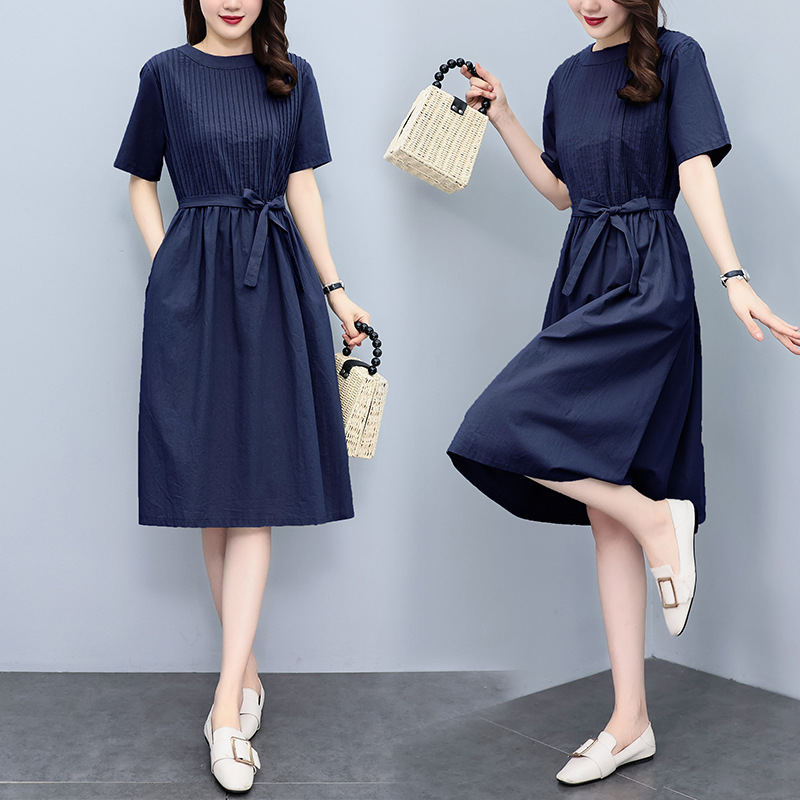 Đầm suông nữ - váy suông Linen cổ tròn dáng rộng ngắn tay chất liệu Linen cao cấp Đũi Việt
