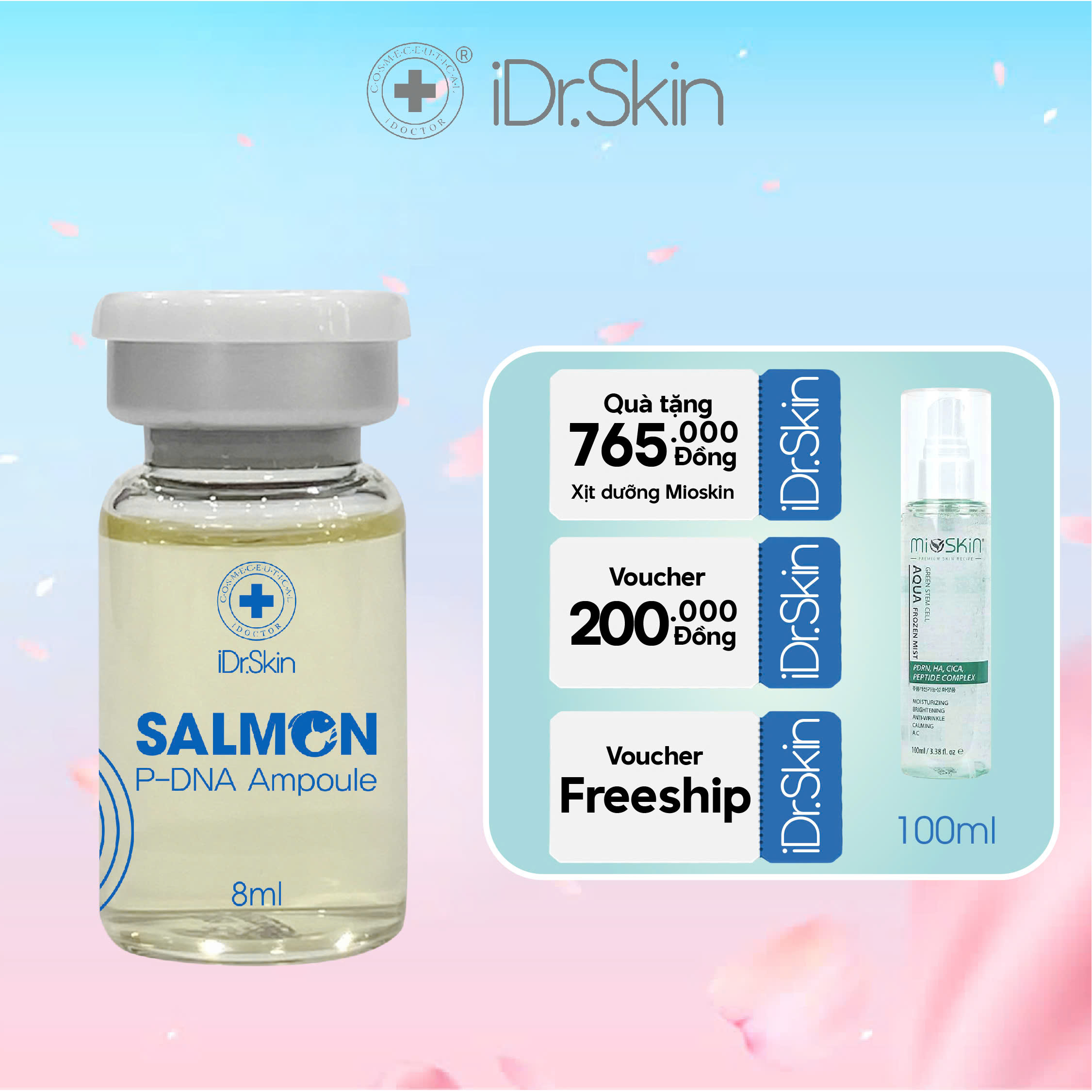 [iDr.Skin Chính Hãng] Tế bào gốc IDr.Skin Salmon-p Dna Ampoule phục hồi tái tạo da làm mờ các nếp nh