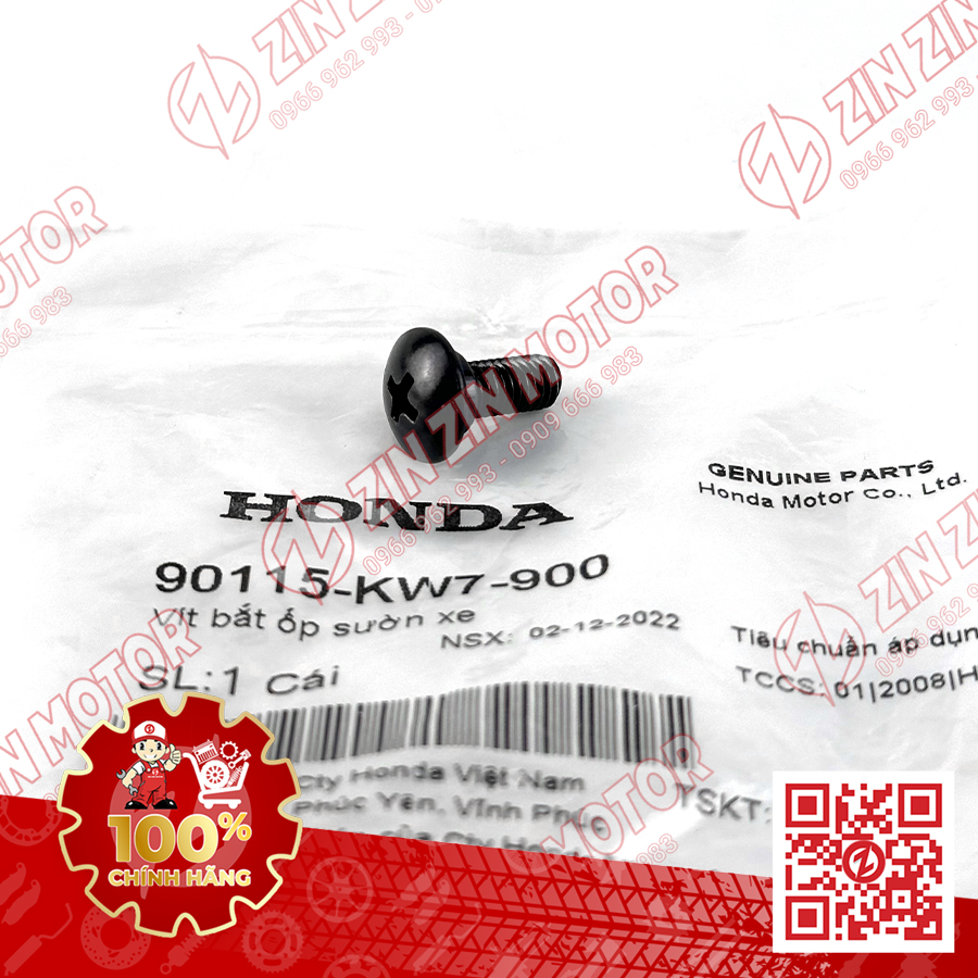 Vít Bắt Dè Gầm Chắn Bùn Bánh Sau Winner V1 90115-KW7-900 90115KW7900 Chính Hãng - ZZM