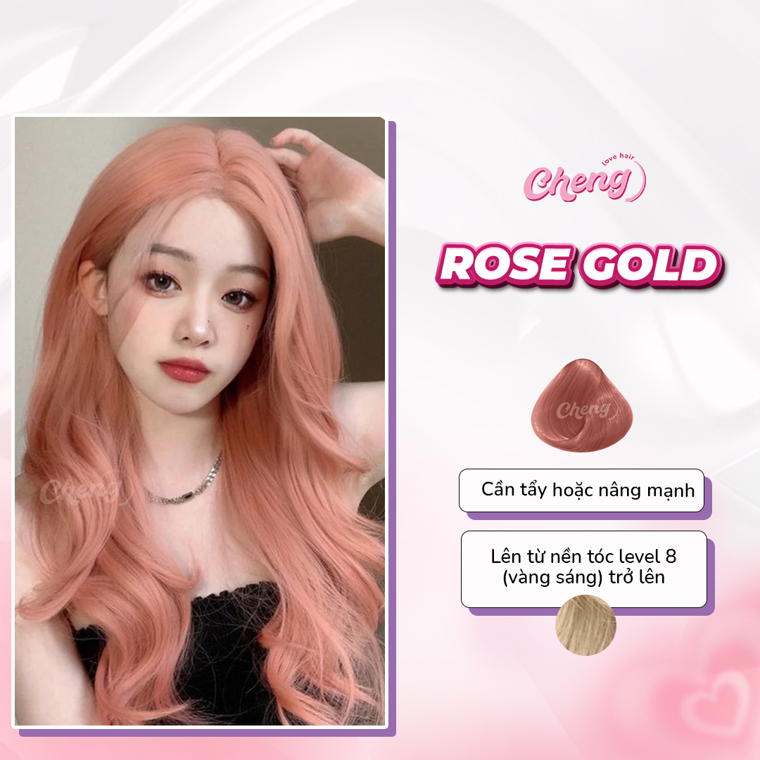 Thuốc Nhuộm Tóc Màu ROSE GOLD | Chenglovehair Chenglovehairs