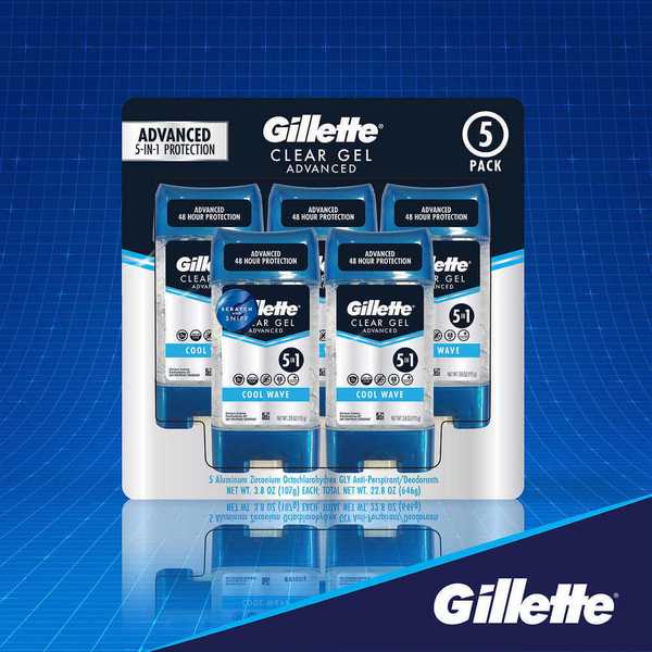 [HCM]GILLETTE CLEAR GEL 5IN1 COOL WAVE 107g lăn nam dạng gel