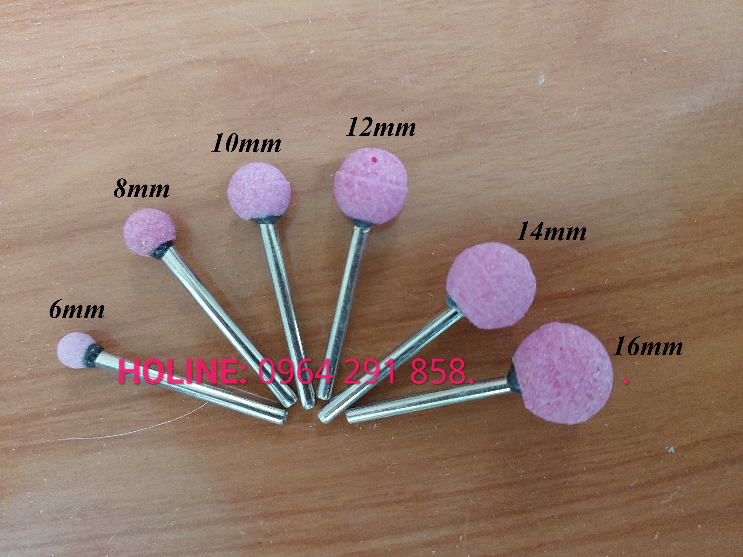 mũi đá mài hình tròn trục 3mm - đầu đá mài mini hình cầu