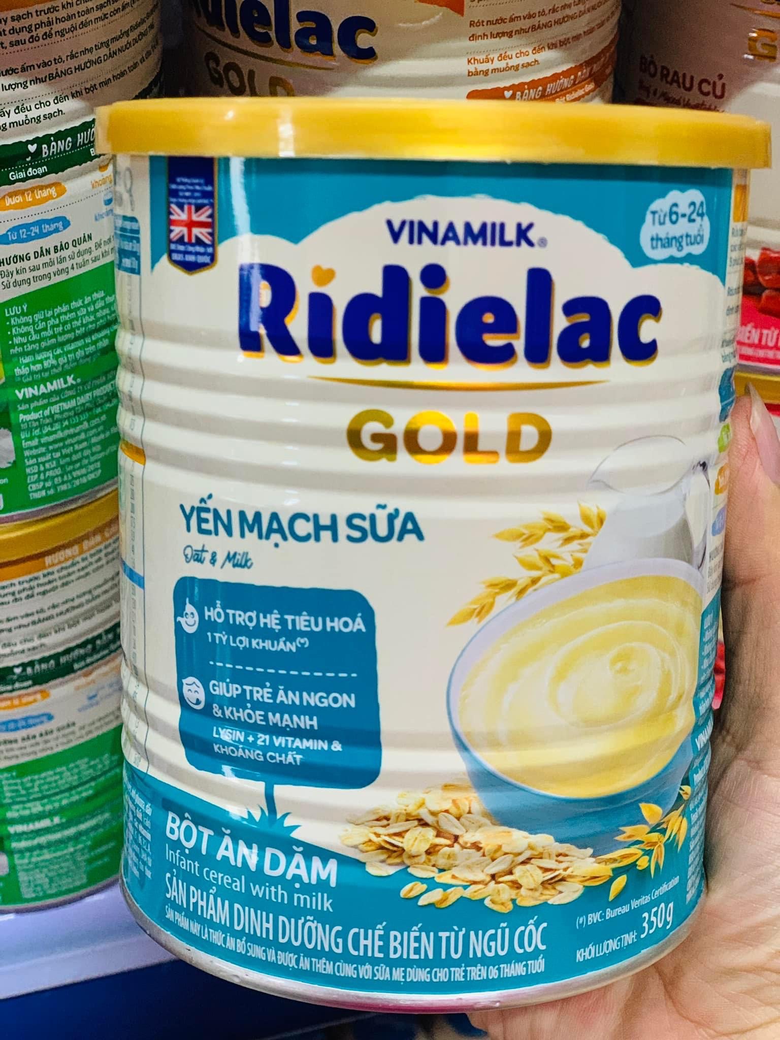 [ĐỦ VỊ MẶN - NGỌT] Bột ăn dặm RiDIELAC Gạo Sữa Vinamilk 350g
