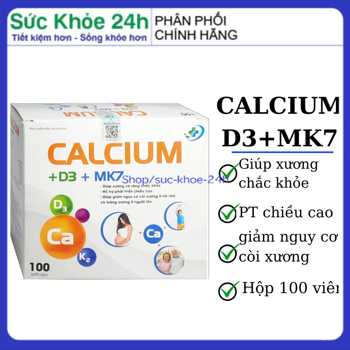 Viên uống giảm đau xương khớp calcium d3 mk7 ( hộp 100 viên)