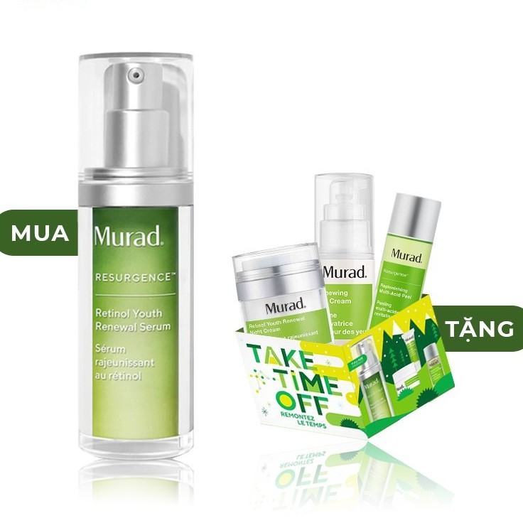 [HCM]Serum Hồi Sinh Làn Da Lão Hóa Murad Retinol Youth Renewal Murad - Set Take Time Off