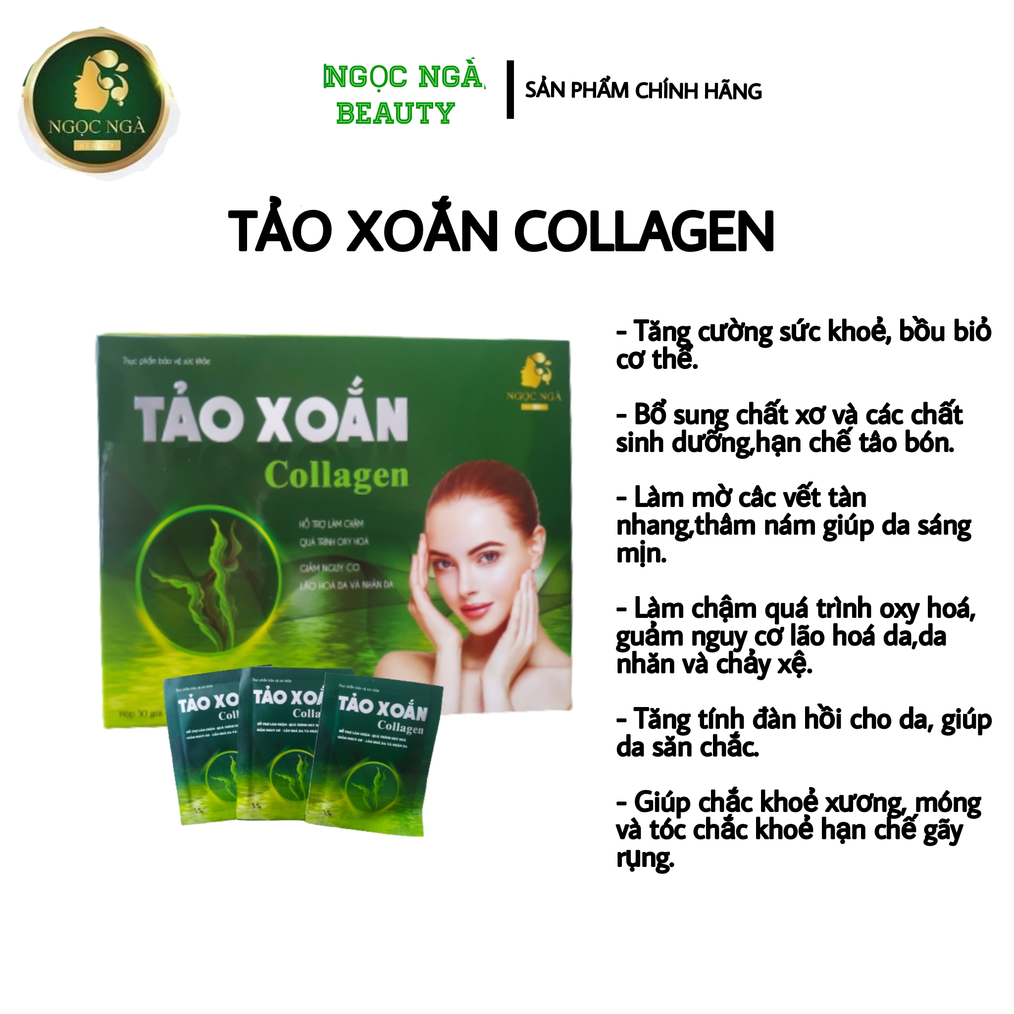 Tảo Xoắn Collagen - Ngọc Ngà Beauty 30 Gói