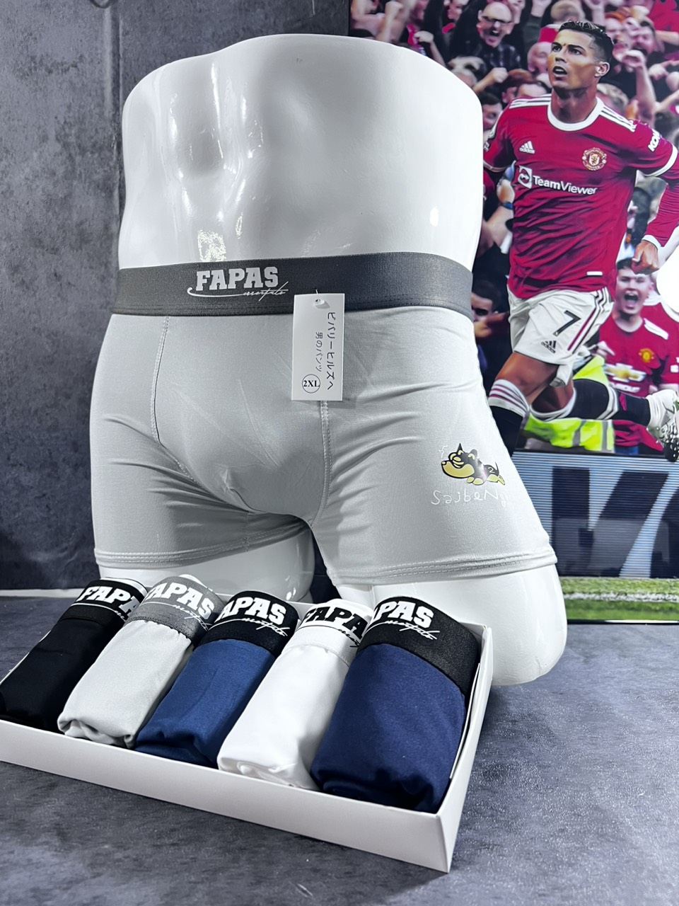 Quần lót nam Fapas sịp đùi nam cotton co dãn thấm hút mồ hôi.