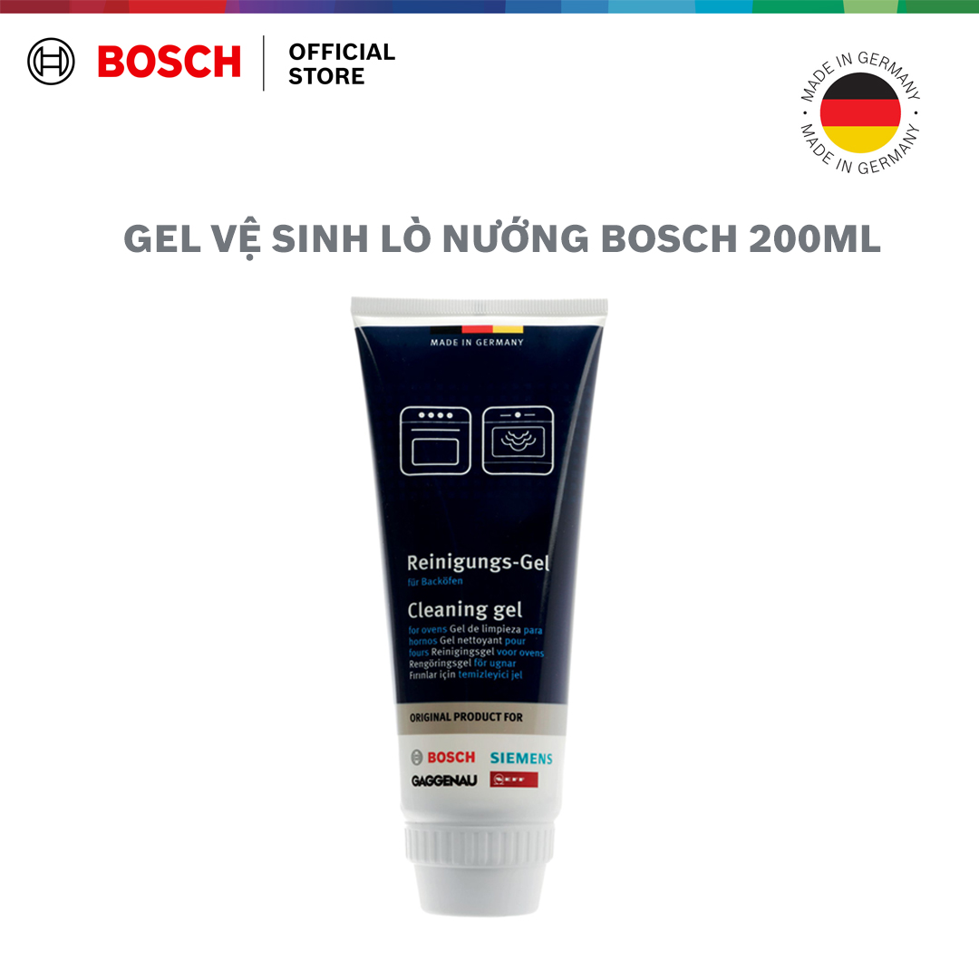 Gel vệ sinh lò nướng Bosch 200ml 00312324 - Làm sạch các vết bẩn cứng đầu và vết cháy khét