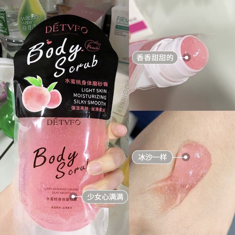 [HCM]TẨY TẾ BÀO CHẾT làm trắng da BODY DETVFO Mơ Đào Việt Quốc Détvfo Body Scrub Mask