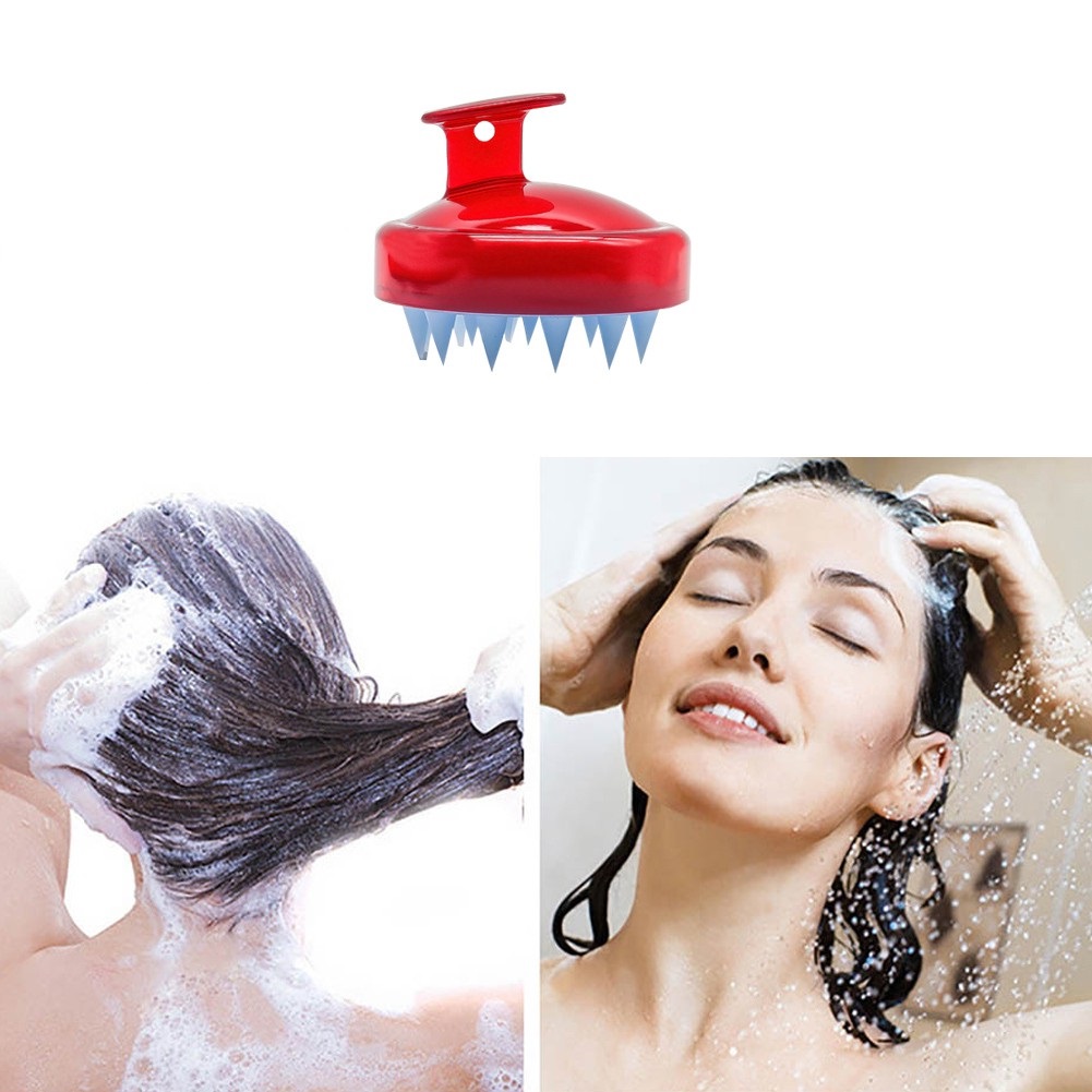 [HCM]Bàn chải gội đầu mát xa (đỏ xanh) - Dụng cụ massage làm sach tóc