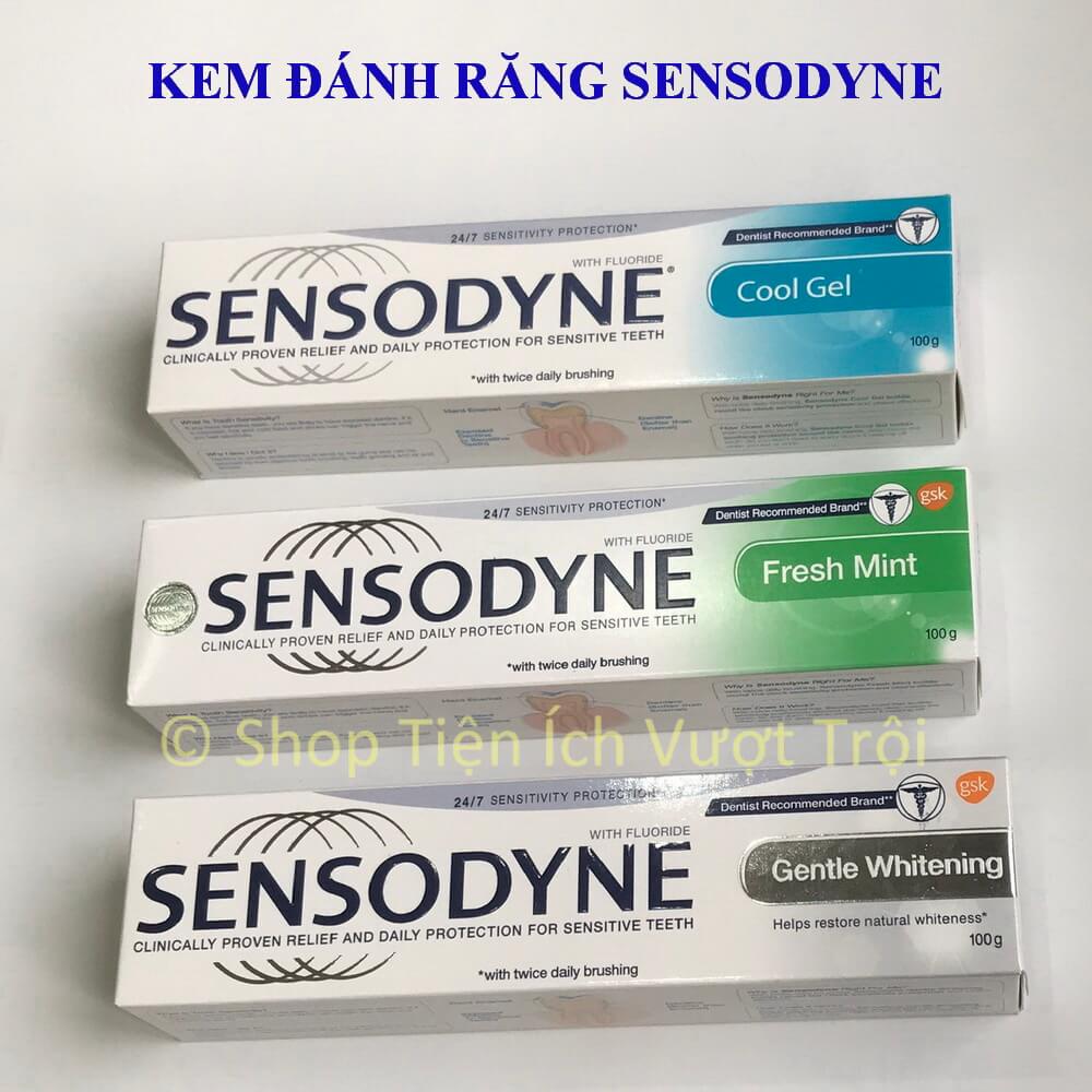 Kem đánh răng Sensodyne 100g nhiều hương vị giúp làm trắng sạch răng giảm ê buốt thơm mát tự nhiên-Tiện Ích Vượt Trội