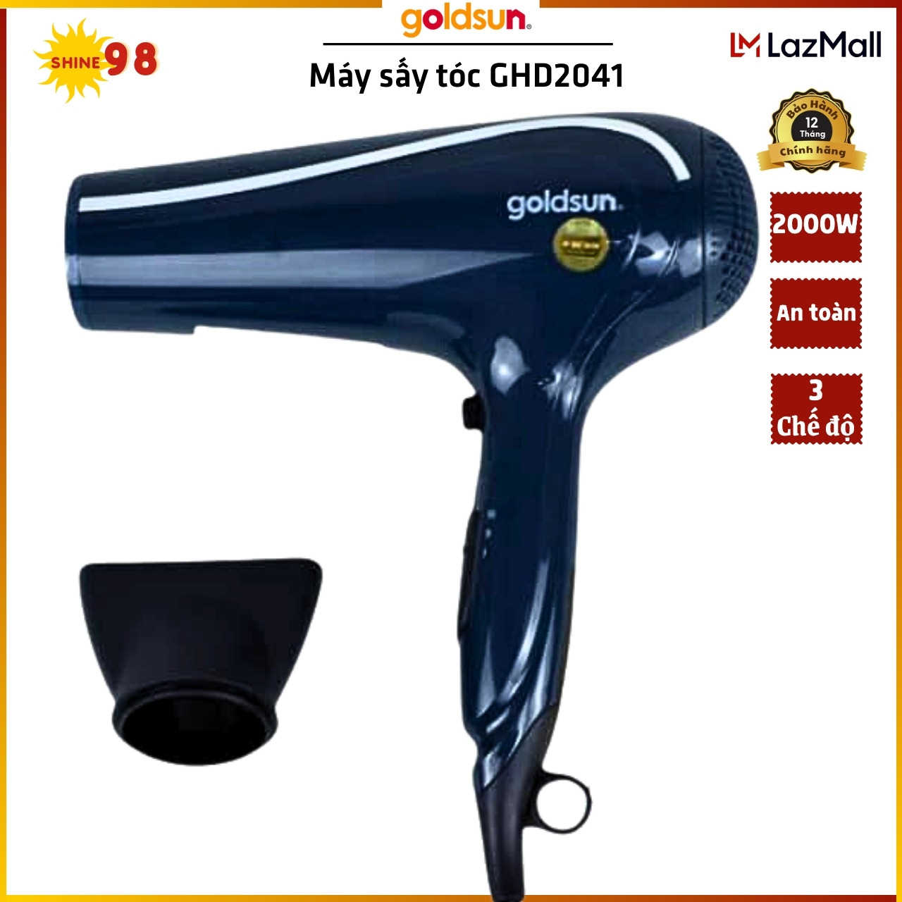 Máy sấy tóc Ionic GHD2041 Công Suất 2000W Siêu Mạnh Tạo Kiểu Dễ Dàng An Toàn Sử Dụng Tại Shine 98