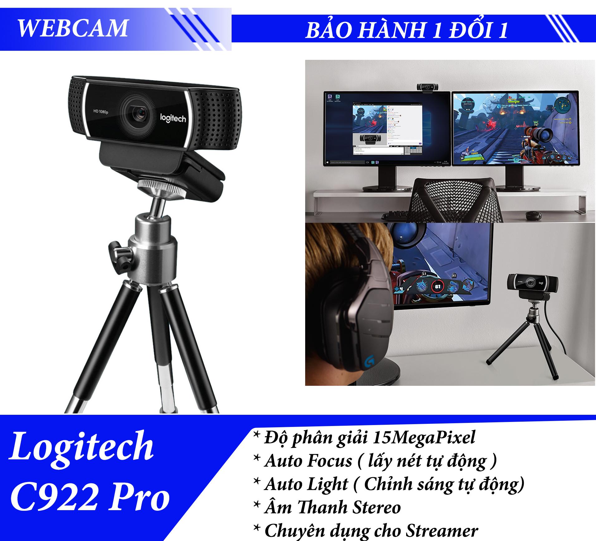 Webcam Logitech C922 Pro Stream full HD tặng phần mềm bản quyền XSplit Broadcaster tặng chân phần mề