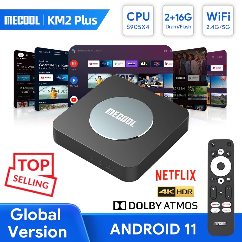 Android TV Box Mecool KM2 Plus - Netflix AndroidTV 11 CE Bộ nhớ trong 16GB
