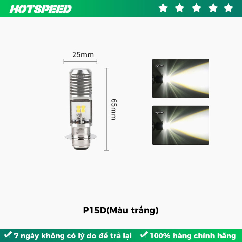 HOTSPEED Đèn Pha LED H6 H4 BA20D P15D mio125 Hai Màu Chuyên Dụng Cho Xe Máy 12V