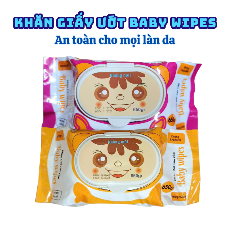 Combo 30 gói khăn giấy ướt Gấu Baby 650gr ( KLT: 450gr) vải mịn màng dày bền tờ lớn