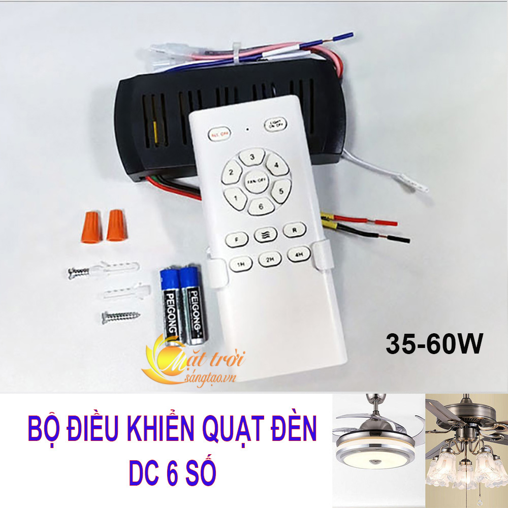 Bộ điều khiển quạt trần có đèn DC24V 6 số 35-60W