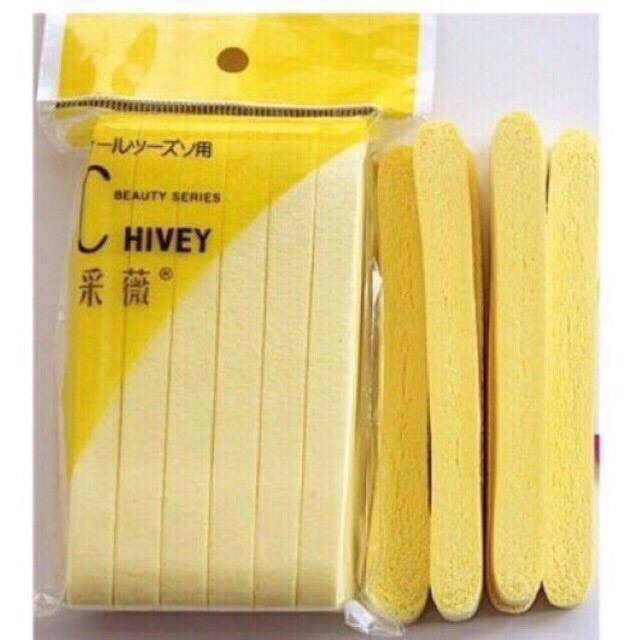 Gói bông mút rửa mặt bọt biển Chivey (Gói 12 miếng) màu ngẫu nhiên