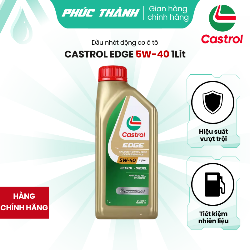 Dầu Nhớt Ô Tô Cao Cấp Castrol EDGE Professional 5W40 API SP ACEA A3/B4 1Lit - Nhập Khẩu Singapore