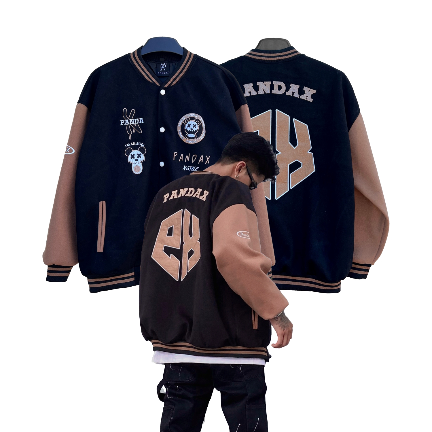 Áo khoác bomber chính hãng varsity jacket bomber nỉ 2 lớp áo khoác nam nữ form rộng khoác bóng chày 