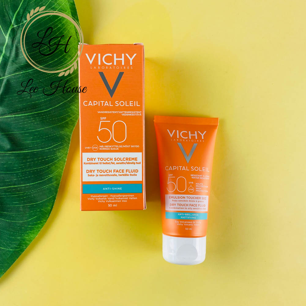 Kem Chống Nắng Vichy Capital Soleil Spf50 Dry Touch Face Fluid Anti - Shine - Không Nhờn Rít Chống Nắng Sp50